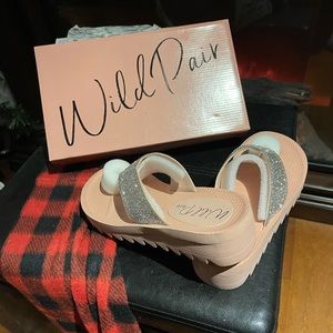 Wild Pair “ Bling” Rhinestone Flip-Flop Sandals. “Like New”.